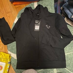 True Religion Black Hoodie Jacket
